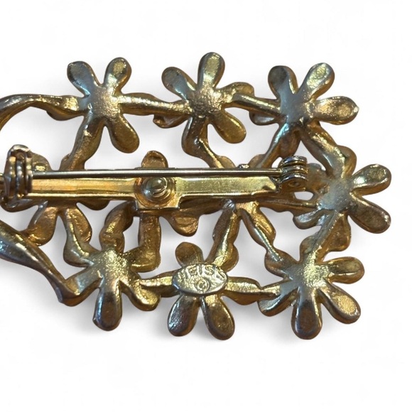 Vintage Mid Century Modern Floral Brooch Earring Hair Clip Lot - Picture 4 of 5